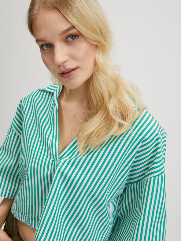 Noisy May Fehér és zöld csíkos blúz Noisy May Lisa