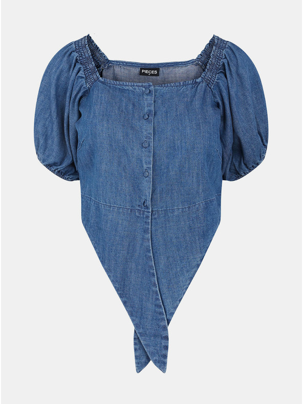 Pieces Kék női farmer crop top Pieces Tinka Tinka