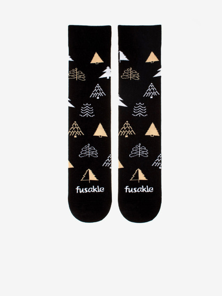 Fusakle Fekete női mintás zokni Fusakle Fák télen
