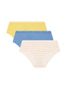DIM DIM LES POCKETS COTTON BOXER 3x - Női pamut alsónemű 3 db - világoskék - narancssárga - sárga