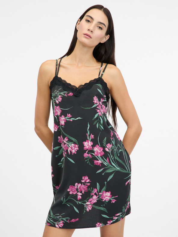 Orsay ORSAY fekete női szatén hálóing