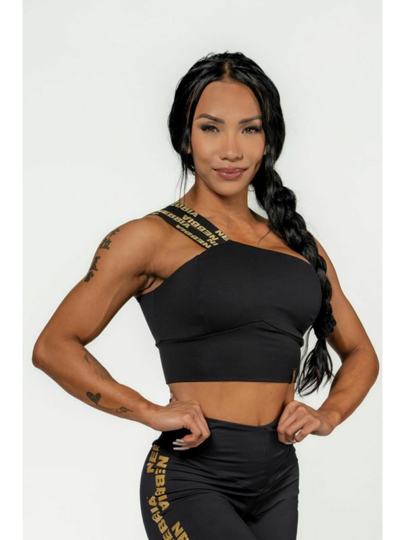 Nebbia NEBBIA Női magas támasztású sportmelltartó INTENSE aszimmetrikus 841 Gold Nebbia Gold Nebbia