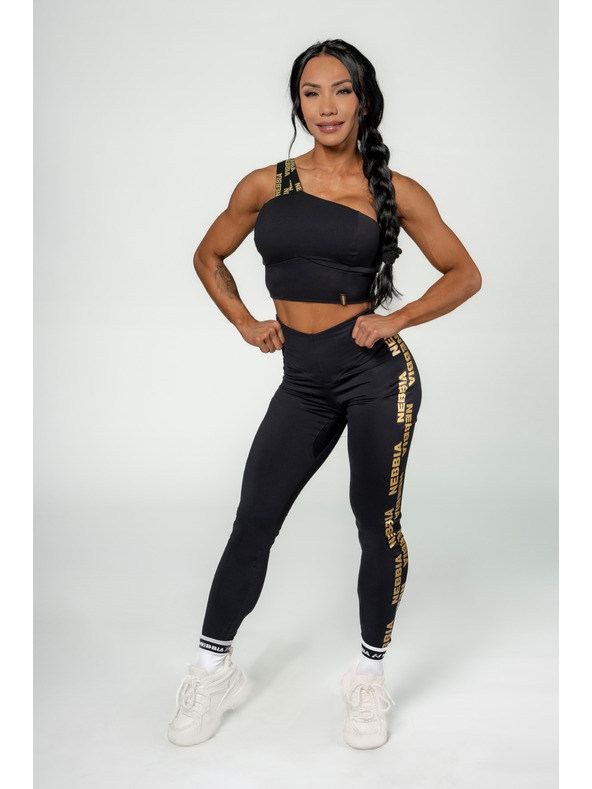 Nebbia NEBBIA Női magas támasztású sportmelltartó INTENSE aszimmetrikus 841 Gold Nebbia Gold Nebbia