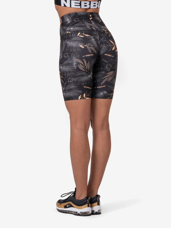 Nebbia Fekete női mintás rövid leggings Nebbia Biker rövidnadrág