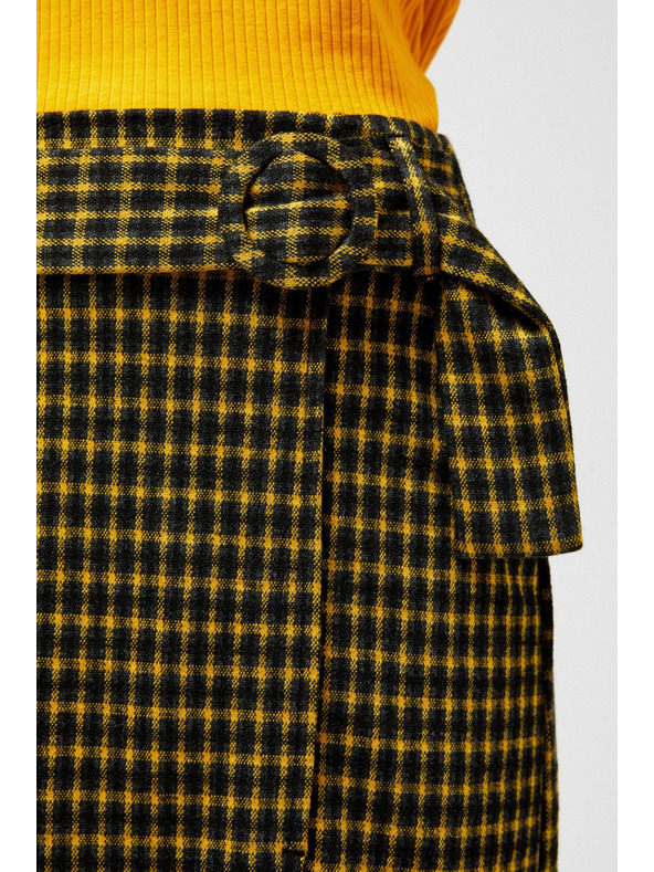 Moodo Fekete-sárga női kockás szoknya Moodo