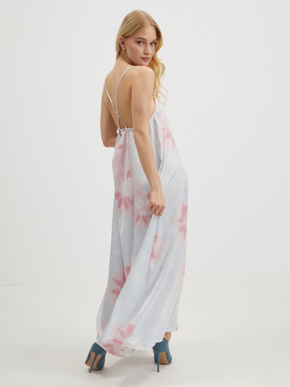 ONLY Rózsaszín és kék női mintás, pántos maxiruha ONLY Tina