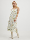 Vila Bézs és zöld női mintás midi ruha VILA Barina