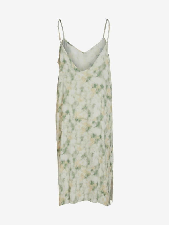 Vila Bézs és zöld női mintás midi ruha VILA Barina