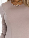 numoco Kényelmes trapéz ruha hosszú ujjakkal - bézs Numoco Numoco