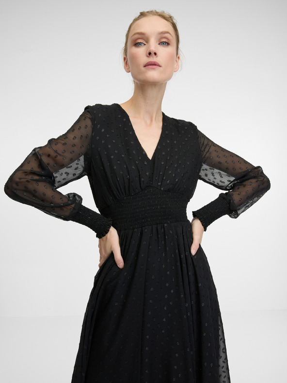 Orsay ORSAY fekete női midi ruha