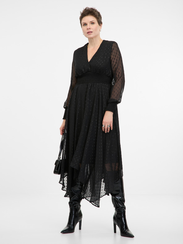 Orsay ORSAY fekete női midi ruha