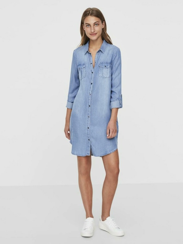 Vero Moda Világoskék farmer ing ruha VERO MODA Silla Silla