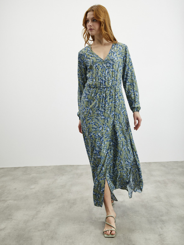 ZOOT.lab Kékeszöld női mintás hosszú ruha ZOOT.lab Eliane ZOOT.lab Eliane