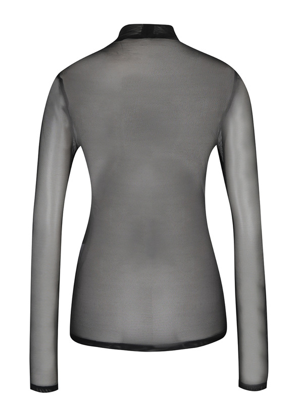 ONLY Fekete póló állógallérral és átlátszó hátlappal CSAK Erica