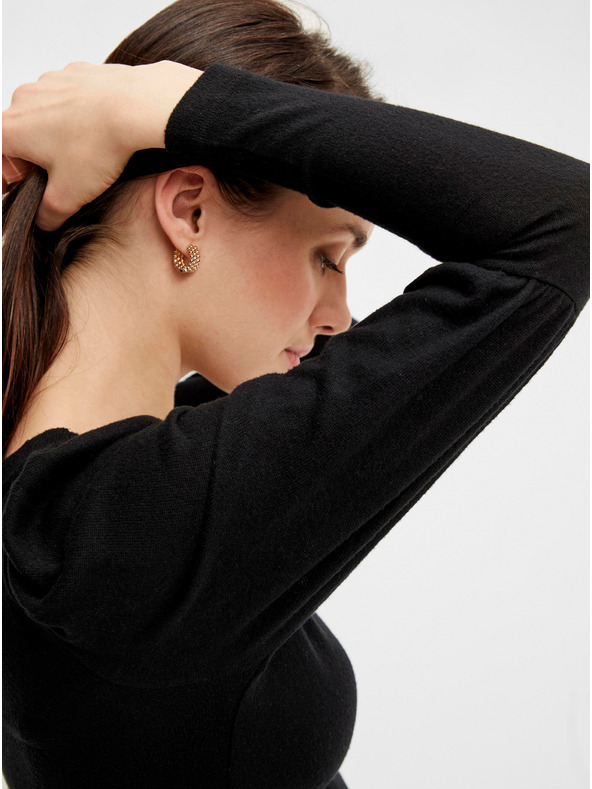 Pieces Fekete póló Pieces Monice