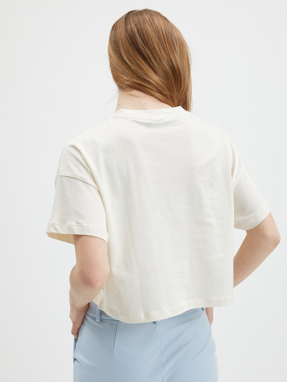 Noisy May Krémszínű crop top póló Noisy May Alena