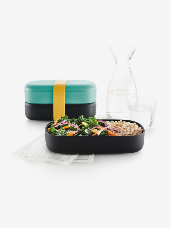 Lékué Lékué LunchBox To Go fekete-türkiz uzsonnás doboz (1000 ml)
