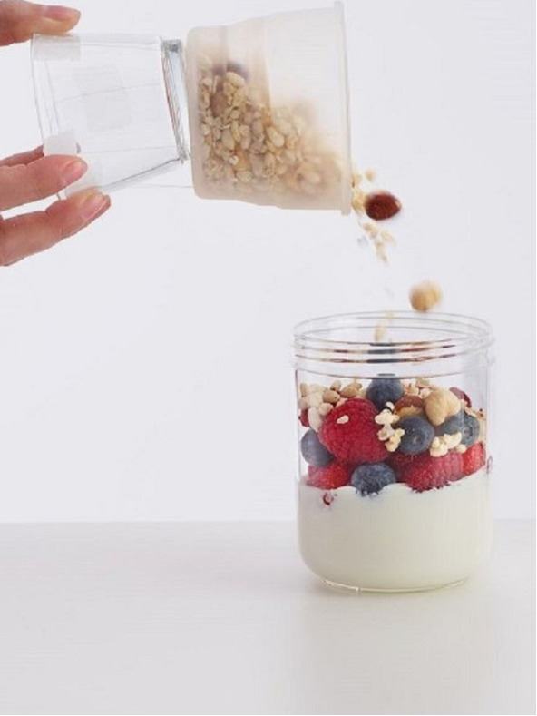 Lékué Rózsaszín Lékué Jar To Go uzsonnás doboz (600 ml)