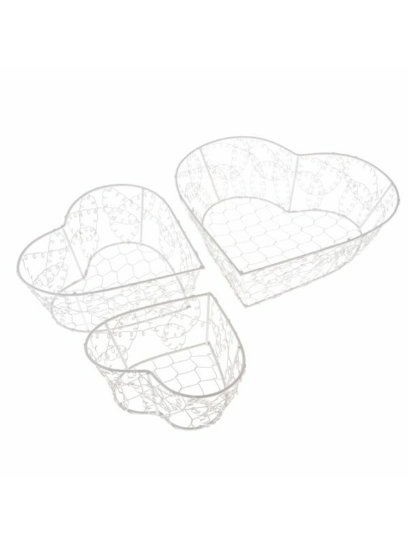 Casa de Engel Fém kosár - szív - 3 db-os szett, 0/36