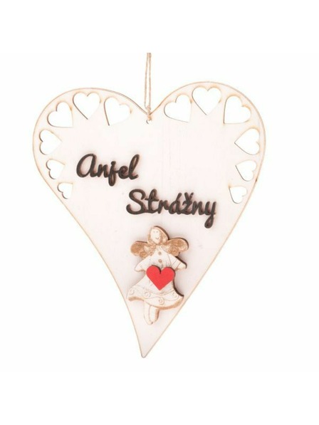 Casa de Engel Fa függesztő szívecske felirattal (CZ), 0/50