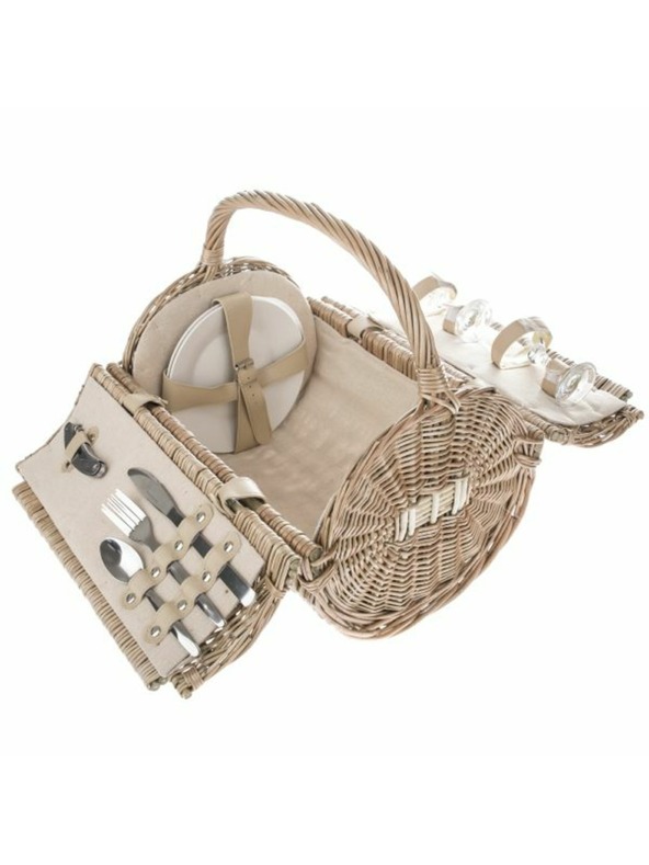 Casa de Engel 2 személyes fonott piknikkosár, 0/4