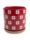 Casa de Engel Kerámia virágcserép tállal, piros, 0/12