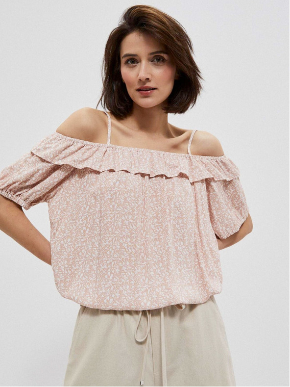 Moodo Világos rózsaszín női mintás blúz Moodo