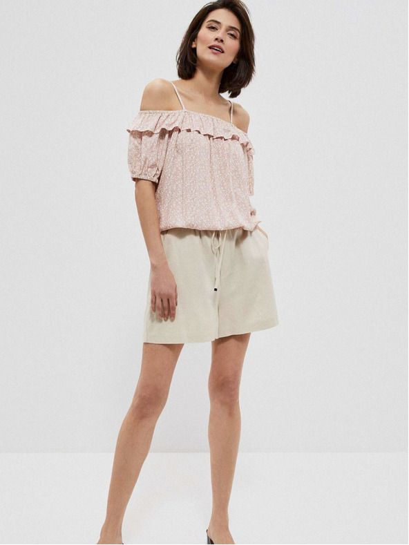 Moodo Világos rózsaszín női mintás blúz Moodo