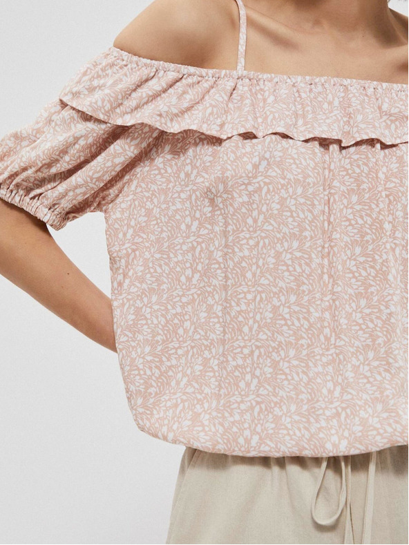 Moodo Világos rózsaszín női mintás blúz Moodo