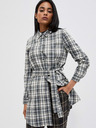 Moodo Moodo fehér és szürke női kockás ing kabátkabát