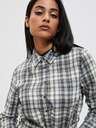 Moodo Moodo fehér és szürke női kockás ing kabátkabát