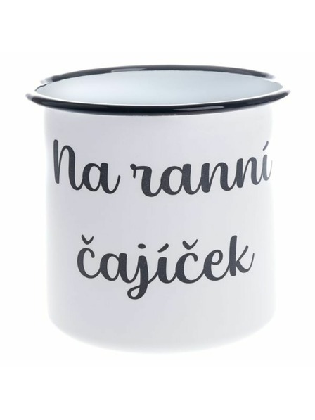 Casa de Engel Zománcozott dekorációs bögre "Reggeli teácskára", 1000ml, 0/36