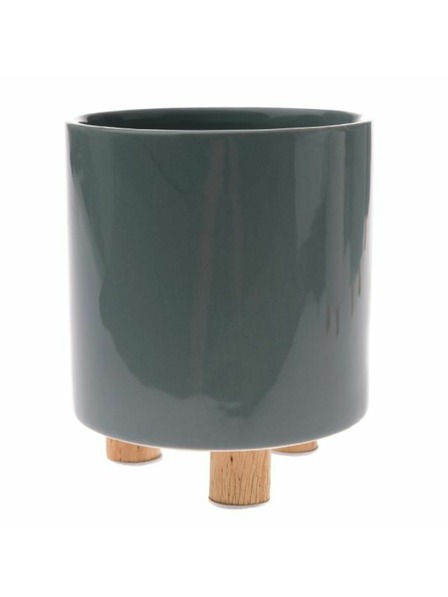 Casa de Engel Kerámia virágcserép fa lábakkal, világoszöld, 0/12