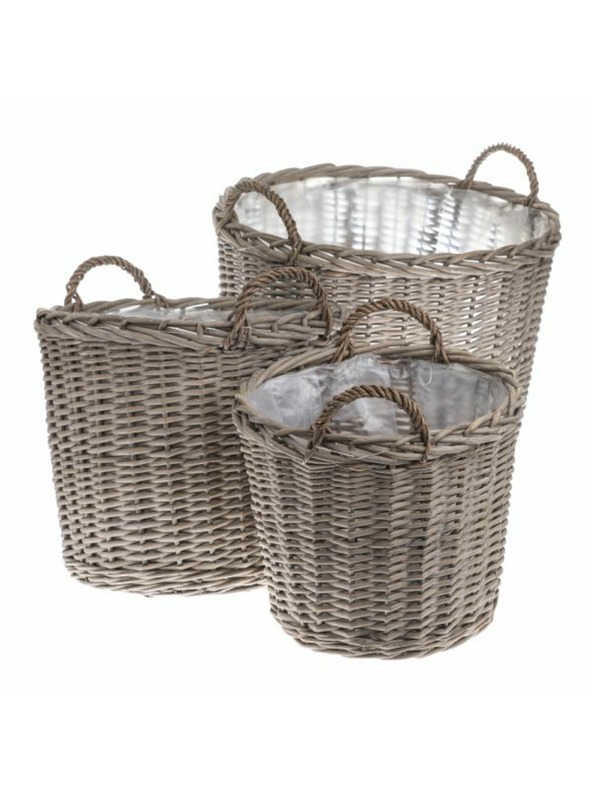 Casa de Engel Fonott kosár PVC-vel - 3 darabos készlet, 0/1