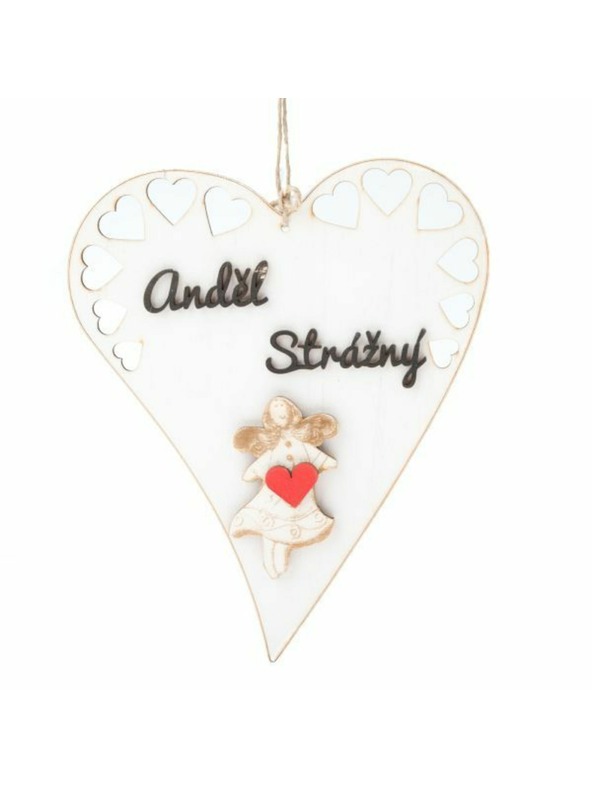 Casa de Engel Fa függesztő szívecske felirattal (CZ), 0/50