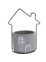 Casa de Engel Beton virágcserép tartó fém házikóval, 0/6