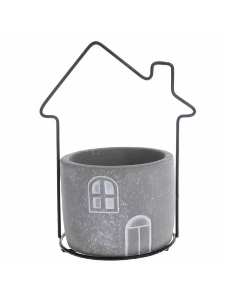 Casa de Engel Beton virágcserép tartó fém házikóval, 0/6