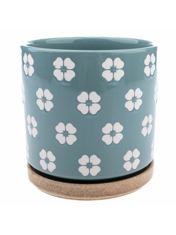 Casa de Engel Kerámia virágcserép tállal, zöld, 0/12