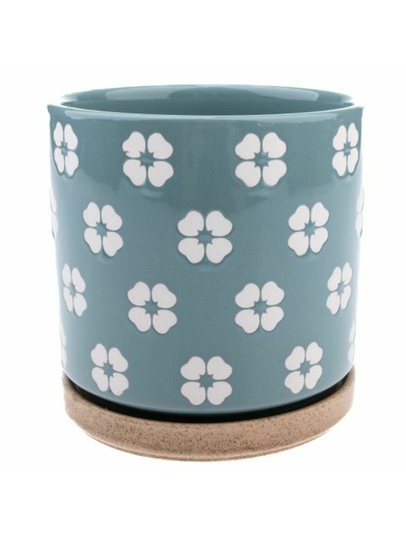 Casa de Engel Kerámia virágcserép tállal, zöld, 0/12