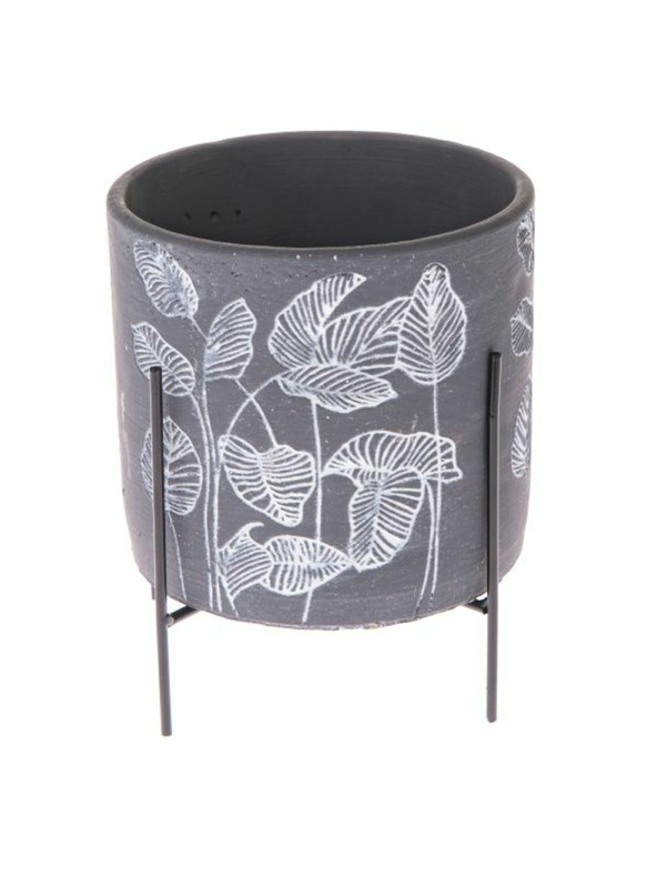 Casa de Engel Beton virágcserép fém tartóban, 0/12
