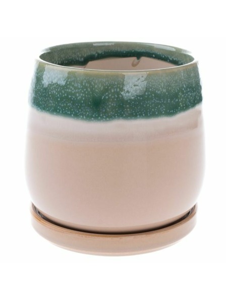 Casa de Engel Kerámia virágcserép tállal, zöld, 0/12