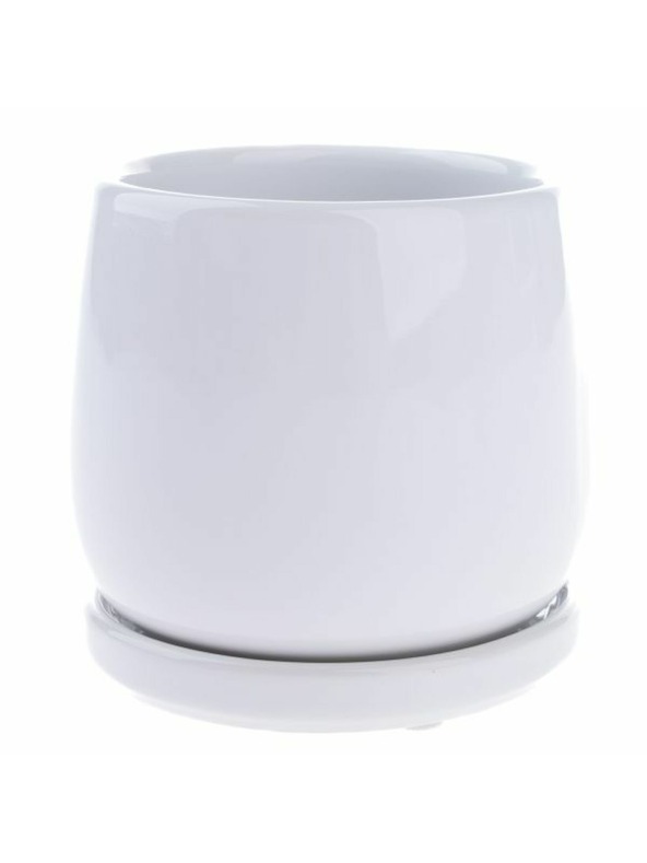 Casa de Engel Kerámia virágcserép tállal, fehér, 0/24