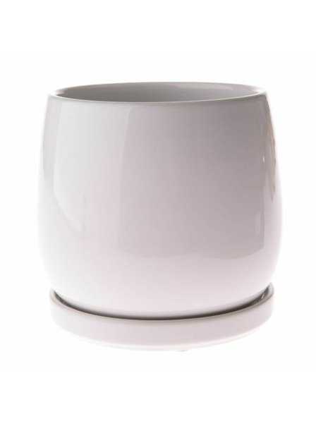 Casa de Engel Fehér kerámia virágcserép tállal, 0/12