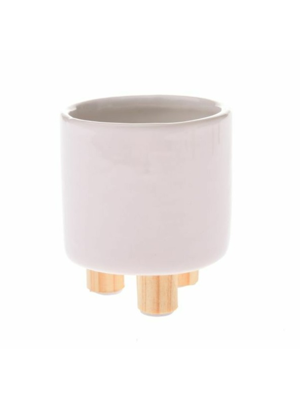 Casa de Engel Fehér kerámia virágcserép fa lábakkal, 0/48