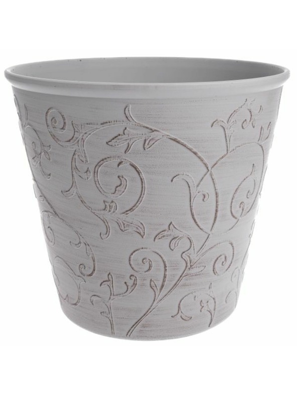 Casa de Engel Virágcserépfedő - Eco műanyag, fehér virágos, 0/24