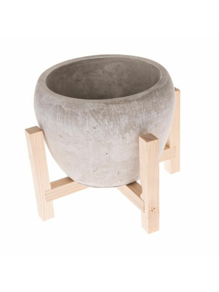 Casa de Engel Beton virágtartó tartóval, fa állvánnyal, 0/12