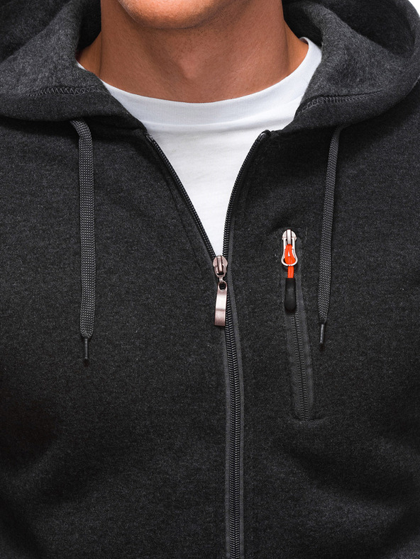 Edoti Férfi kapucnis pulóver 1539B - grafitszürke OTHER