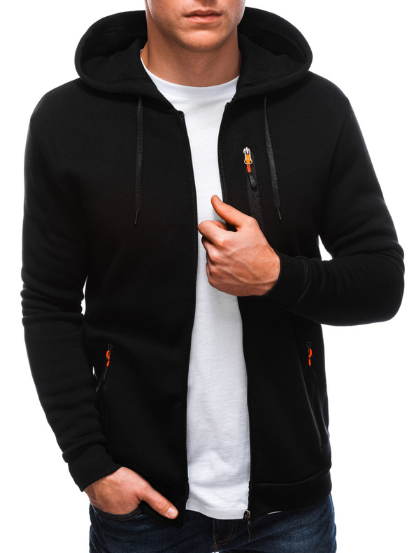 Edoti Férfi kapucnis pulóver 1539B - fekete OTHER