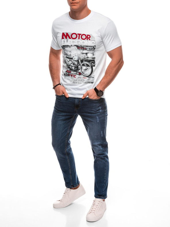 Edoti Férfi póló nyomattal 1982S - sötétkék OTHER