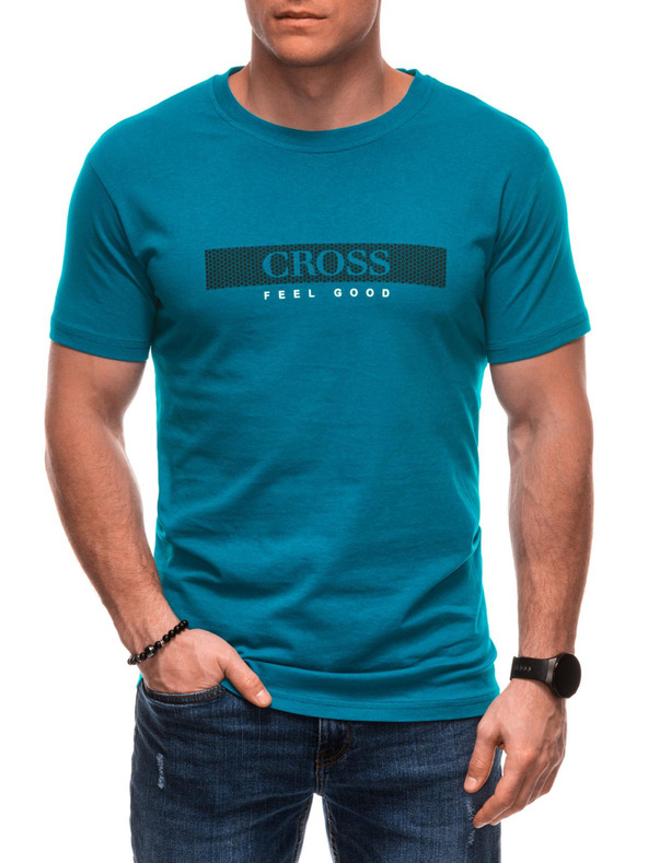 Edoti Férfi póló nyomattal S2033 - fehér OTHER